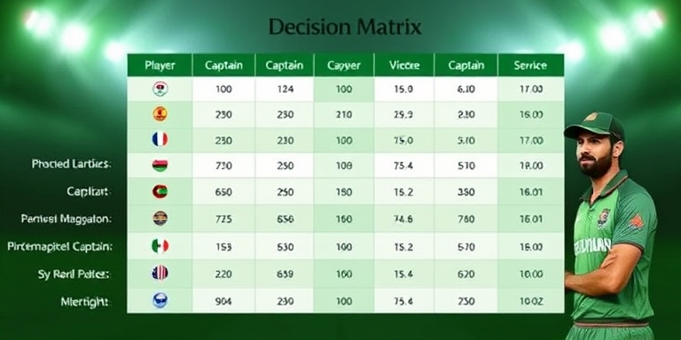 CricBet99 Pro captain decision matrix